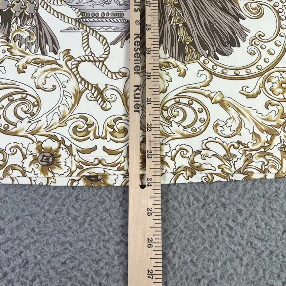 J Mclaughlin Top Womens Medium White Brown Rope Printed Catalina Cloth Casual - Picture 6 of 8